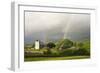 A Rainbow over St. David's Church in the Tiny Welsh Hamlet of Llanddewir Cwm, Powys, Wales-Graham Lawrence-Framed Photographic Print