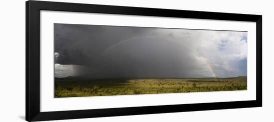 A rainbow over the savannah, Tsavo, Kenya.-Sergio Pitamitz-Framed Photographic Print