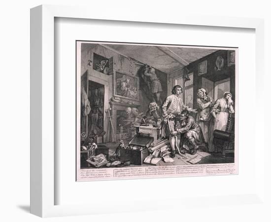 A Rake's Progress, 1735-William Hogarth-Framed Giclee Print