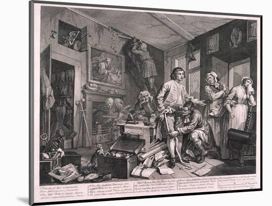 A Rake's Progress, 1735-William Hogarth-Mounted Giclee Print