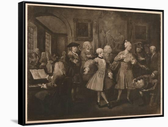 'A Rake's Progress - 2: The Levée', 1733-William Hogarth-Framed Stretched Canvas