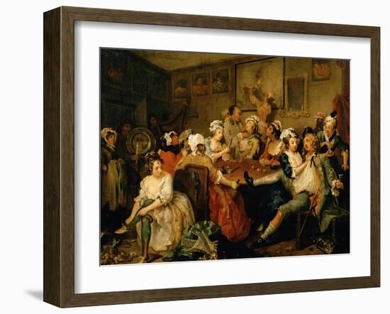 A Rake's Progress III: the Rake at the Rose-Tavern-William Hogarth-Framed Giclee Print