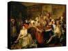 A Rake's Progress III: the Rake at the Rose-Tavern-William Hogarth-Stretched Canvas