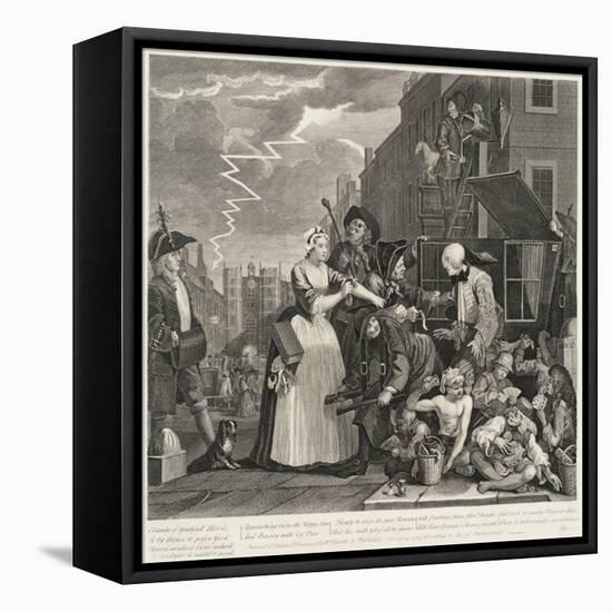 A Rake's Progress (Plate 4)-William Hogarth-Framed Stretched Canvas