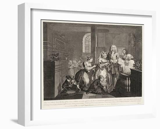 A Rake's Progress (Plate 5)-William Hogarth-Framed Giclee Print