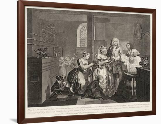 A Rake's Progress (Plate 5)-William Hogarth-Framed Giclee Print