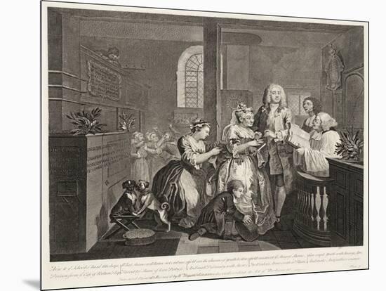 A Rake's Progress (Plate 5)-William Hogarth-Mounted Giclee Print