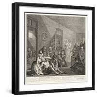 A Rake's Progress (Plate 8)-William Hogarth-Framed Giclee Print