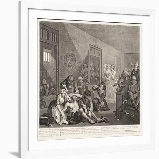 A Rake's Progress (Plate 8)-William Hogarth-Framed Giclee Print