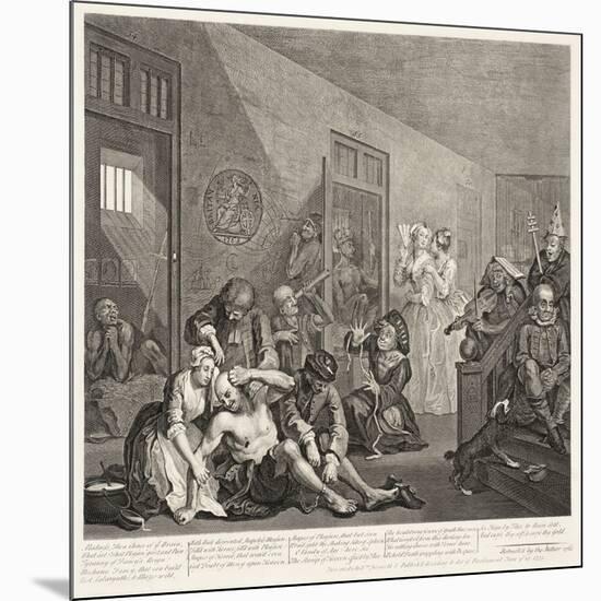 A Rake's Progress (Plate 8)-William Hogarth-Mounted Giclee Print