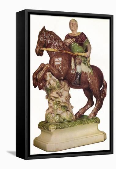 A Ralph Wood equestrian figure of King William III, in the guise of a Roman Emperor, 1785, (1923)-Ralph Wood-Framed Stretched Canvas