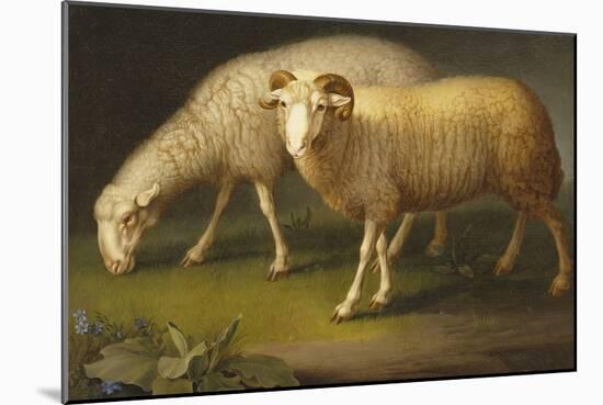 A Ram and a Sheep-Johan Wenzel Peter-Mounted Giclee Print