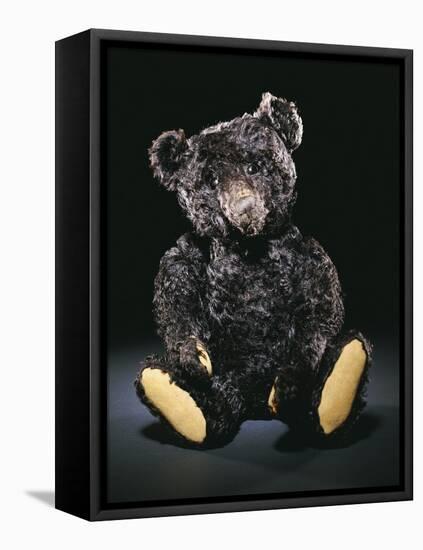 A Rare Black Steiff Teddy Bear with Rich Black Curly Mohair, circa 1912-Steiff-Framed Stretched Canvas