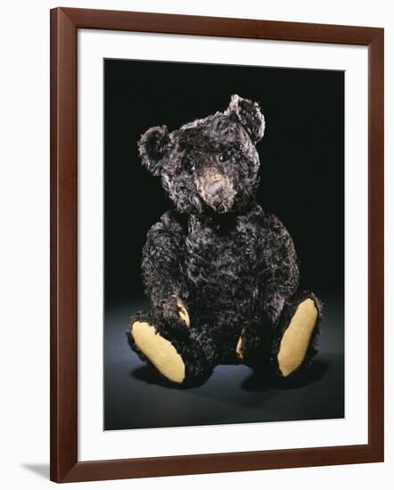 A Rare Black Steiff Teddy Bear with Rich Black Curly Mohair, circa 1912-Steiff-Framed Giclee Print