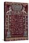A Rare German Jewelled Parochet (Torah Ark Curtain), Dated 1764-null-Stretched Canvas
