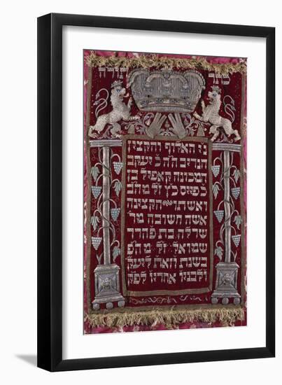 A Rare German Jewelled Parochet (Torah Ark Curtain), Dated 1764-null-Framed Giclee Print