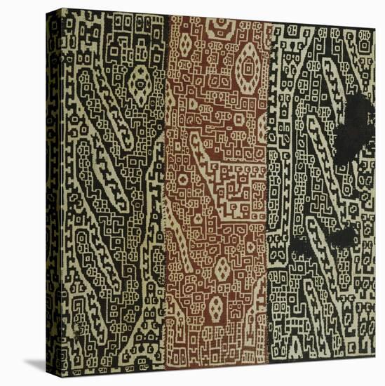 A Rare Huari Cotton Textile Resist-Dyed with Erratic Geometric Motifs-null-Stretched Canvas