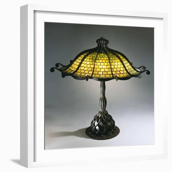 A Rare 'Octopus' Leaded Glass and Bronze Table Lamp-Guiseppe Barovier-Framed Giclee Print