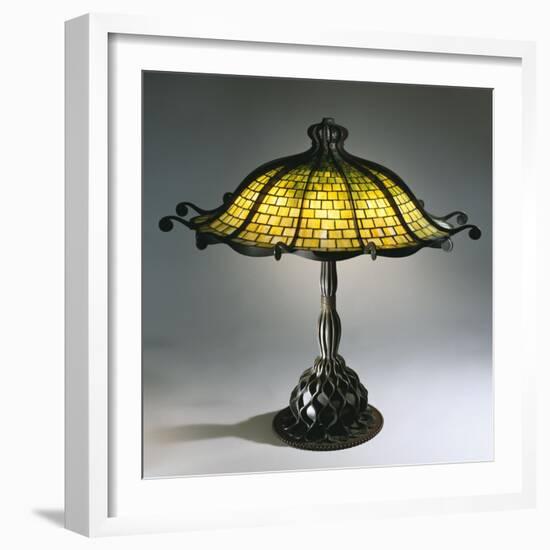 A Rare 'Octopus' Leaded Glass and Bronze Table Lamp-Guiseppe Barovier-Framed Giclee Print