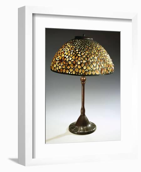 A Rare 'Pebble' Leaded Glass, Stone and Bronze Table Lamp-Guiseppe Barovier-Framed Giclee Print