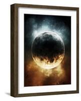 A Rare Planet Surrounded by a Cloud of Plasmatic Nitrogen and Flames-Stocktrek Images-Framed Photographic Print