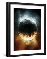 A Rare Planet Surrounded by a Cloud of Plasmatic Nitrogen and Flames-Stocktrek Images-Framed Photographic Print