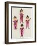 A Rare Set of Four Blown Glass Christmas Tree Decorations Modelled as the Beatles-null-Framed Premium Giclee Print