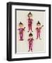 A Rare Set of Four Blown Glass Christmas Tree Decorations Modelled as the Beatles-null-Framed Premium Giclee Print