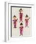 A Rare Set of Four Blown Glass Christmas Tree Decorations Modelled as the Beatles-null-Framed Premium Giclee Print