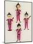A Rare Set of Four Blown Glass Christmas Tree Decorations Modelled as the Beatles-null-Mounted Premium Giclee Print