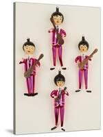 A Rare Set of Four Blown Glass Christmas Tree Decorations Modelled as the Beatles-null-Stretched Canvas