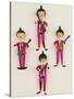 A Rare Set of Four Blown Glass Christmas Tree Decorations Modelled as the Beatles-null-Stretched Canvas