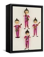 A Rare Set of Four Blown Glass Christmas Tree Decorations Modelled as the Beatles-null-Framed Stretched Canvas