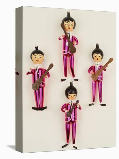 A Rare Set of Four Blown Glass Christmas Tree Decorations Modelled as the Beatles-null-Stretched Canvas