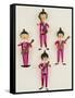 A Rare Set of Four Blown Glass Christmas Tree Decorations Modelled as the Beatles-null-Framed Stretched Canvas