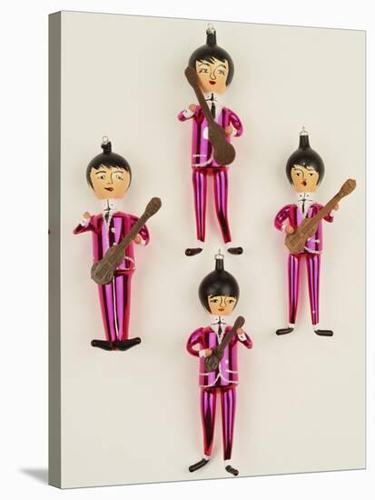 A Rare Set of Four Blown Glass Christmas Tree Decorations Modelled as the Beatles-null-Stretched Canvas