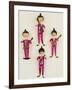 A Rare Set of Four Blown Glass Christmas Tree Decorations Modelled as the Beatles-null-Framed Giclee Print