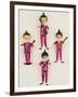 A Rare Set of Four Blown Glass Christmas Tree Decorations Modelled as the Beatles-null-Framed Giclee Print