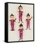 A Rare Set of Four Blown Glass Christmas Tree Decorations Modelled as the Beatles-null-Framed Stretched Canvas