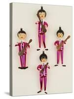 A Rare Set of Four Blown Glass Christmas Tree Decorations Modelled as the Beatles-null-Stretched Canvas