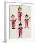 A Rare Set of Four Blown Glass Christmas Tree Decorations Modelled as the Beatles-null-Framed Giclee Print