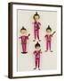 A Rare Set of Four Blown Glass Christmas Tree Decorations Modelled as the Beatles-null-Framed Giclee Print