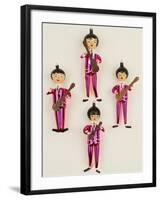 A Rare Set of Four Blown Glass Christmas Tree Decorations Modelled as the Beatles-null-Framed Giclee Print