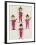 A Rare Set of Four Blown Glass Christmas Tree Decorations Modelled as the Beatles-null-Framed Giclee Print