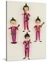 A Rare Set of Four Blown Glass Christmas Tree Decorations Modelled as the Beatles-null-Stretched Canvas