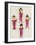 A Rare Set of Four Blown Glass Christmas Tree Decorations Modelled as the Beatles-null-Framed Giclee Print