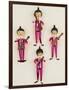 A Rare Set of Four Blown Glass Christmas Tree Decorations Modelled as the Beatles-null-Framed Giclee Print