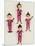 A Rare Set of Four Blown Glass Christmas Tree Decorations Modelled as the Beatles-null-Mounted Giclee Print