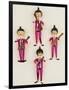 A Rare Set of Four Blown Glass Christmas Tree Decorations Modelled as the Beatles-null-Framed Giclee Print