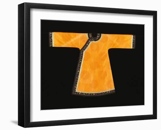 A Rare Tangerine Silk Informal Robe, the Orange Silk Woven with an Overall Pattern of Confronted…-null-Framed Giclee Print